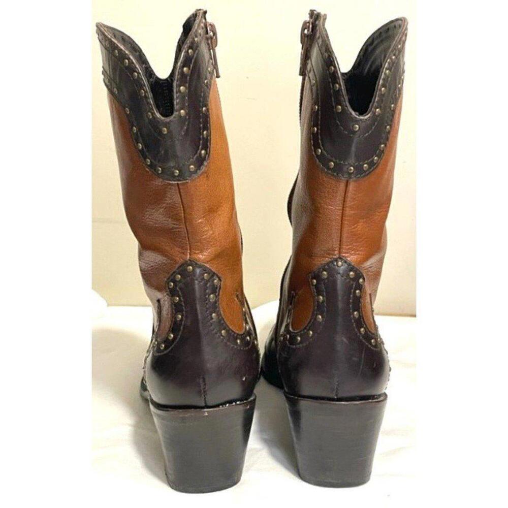 Stuart Weitzman Leather Colorblock Pattern Wester… - image 6